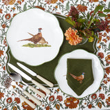 Scalloped Pheasant Dinner Plates (Set of 4)