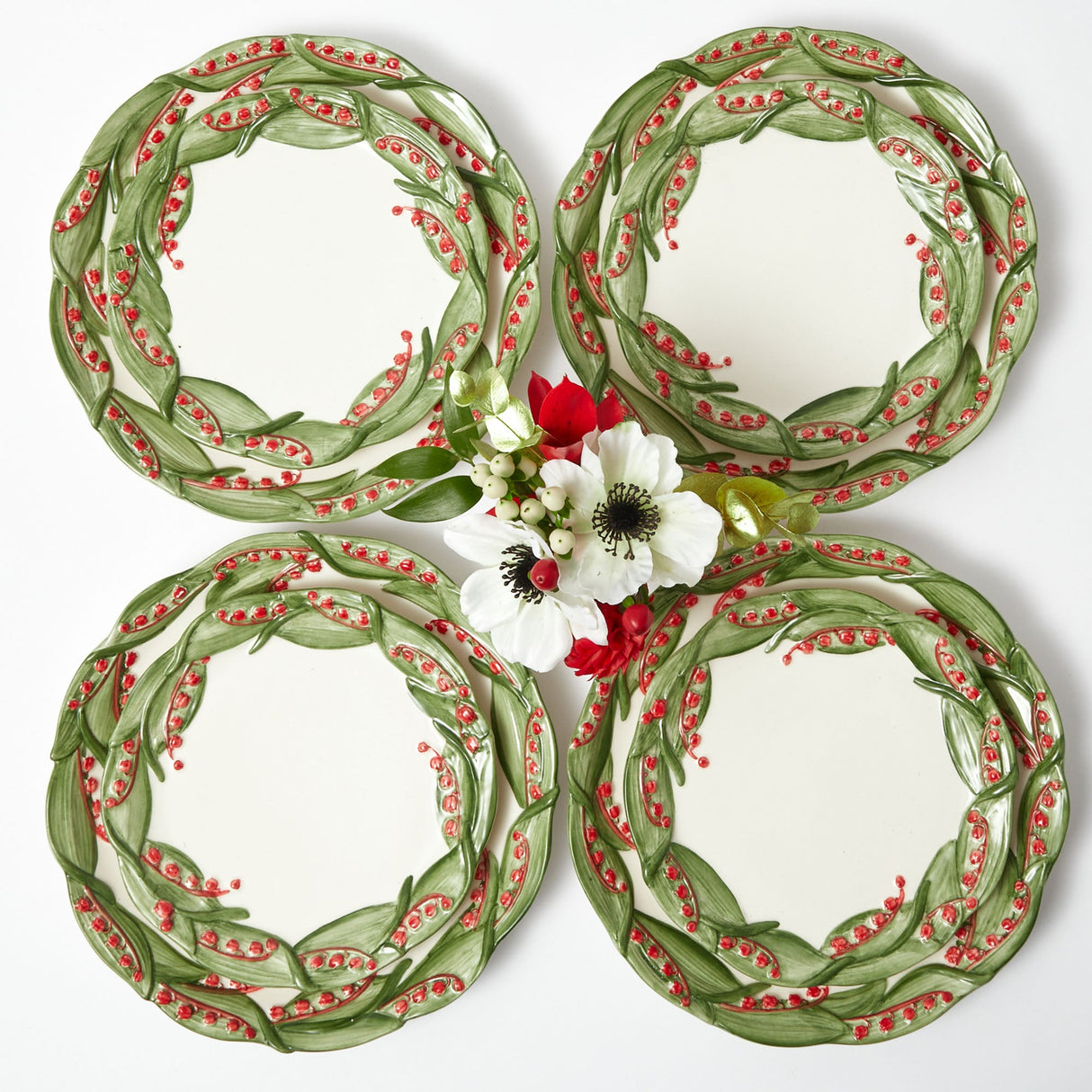 Red Berry Starter Plates (Set of 4)