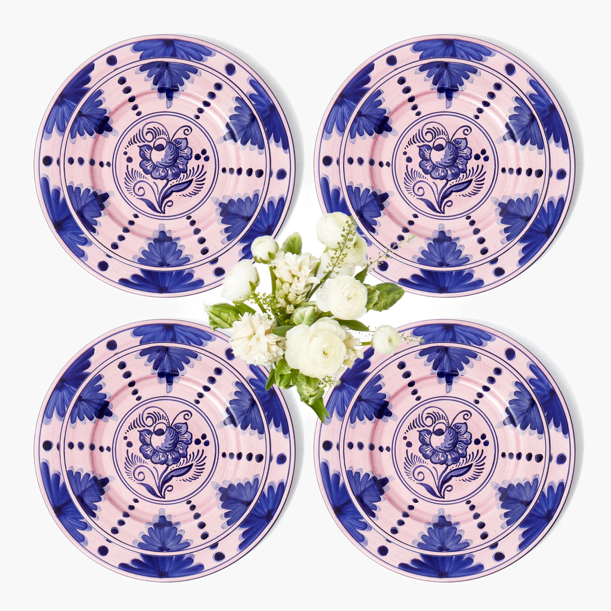 Kamari Pink & Blue Dinner & Starter Plates (Set of 8)