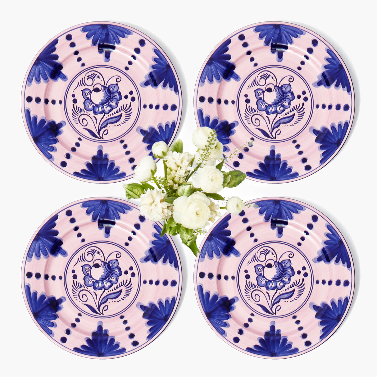 Kamari Pink & Blue Dinner Plates (Set of 4)