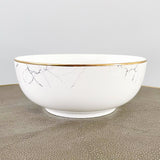 Marble and Gold Rim Serving Bowl