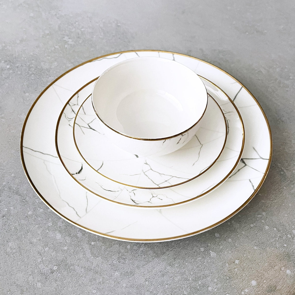 Marble Pattern Bone China Dinnerware