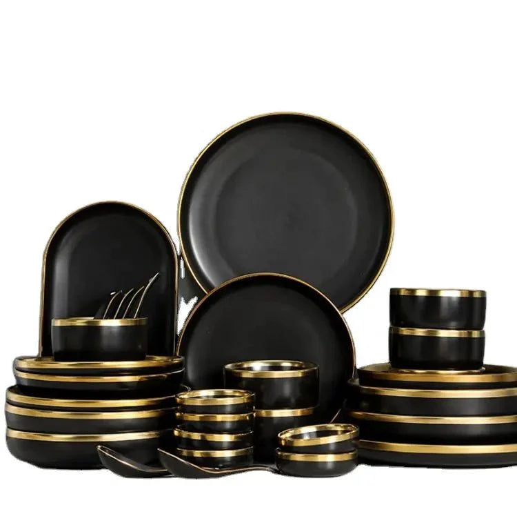 Metallic Rim Dinnerware Set