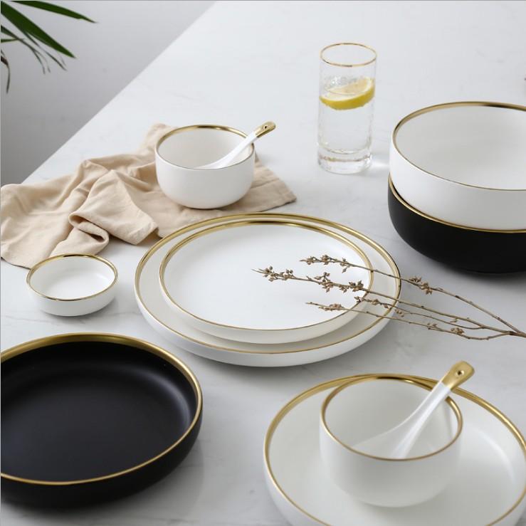 Metallic Rim Dinnerware Set