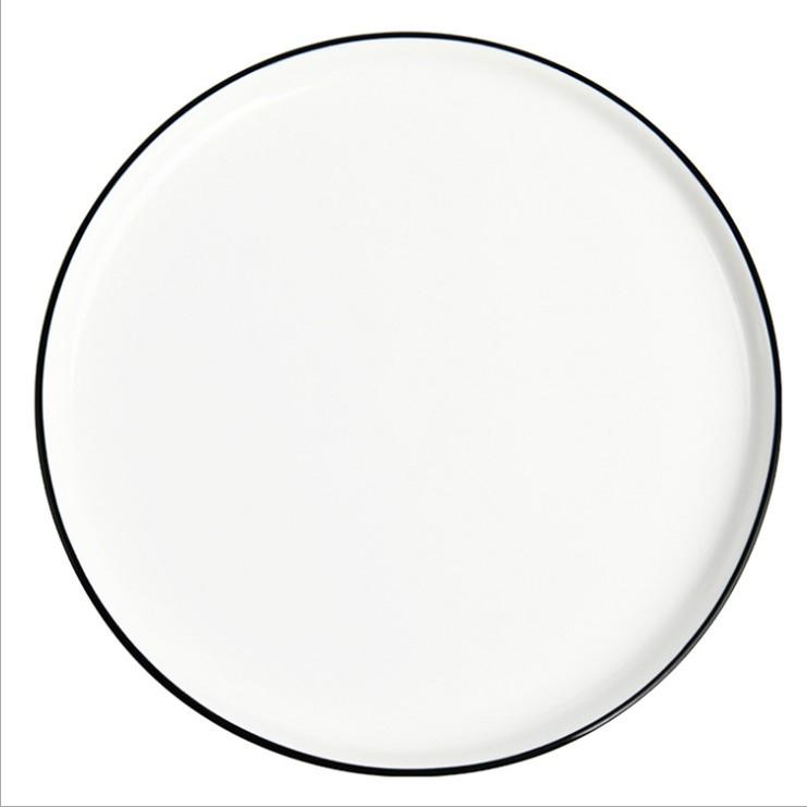 Milo Black Rim 8” Plates - Set of 4