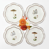 Scalloped Mushroom Dinner & Starter Plates (Set of 8)