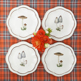 Scalloped Mushroom Dinner & Starter Plates (Set of 8)