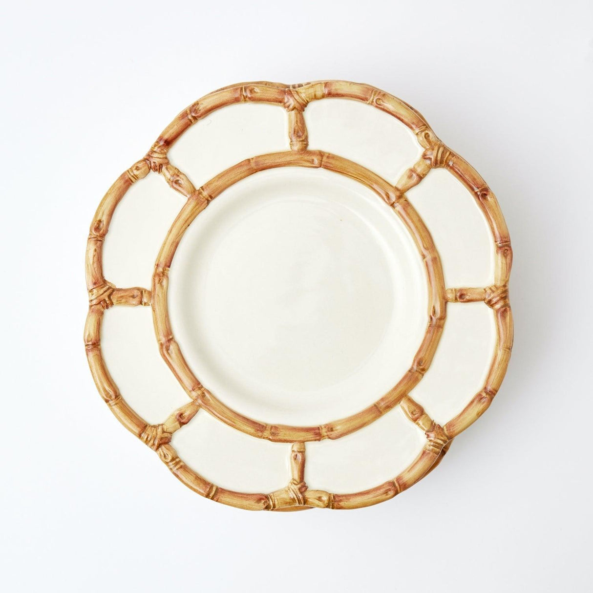 Petal Bamboo Ceramic Dinner & Starter Plates (Set of 8)