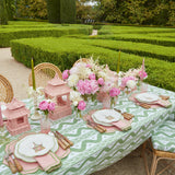 Pink & Green Pagoda Dinner & Starter Plates (Set of 8)