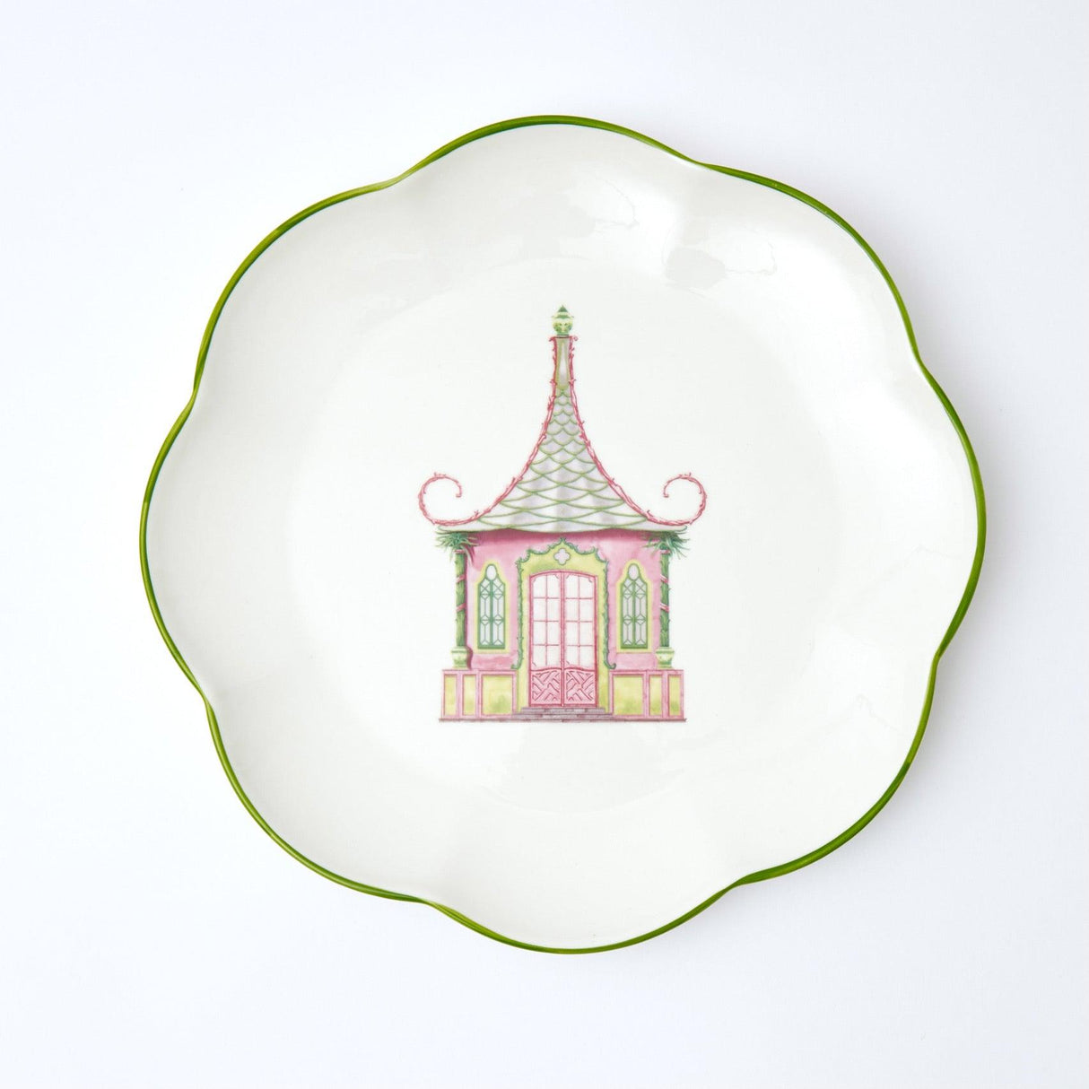 Pink & Green Pagoda Dinner Plate (Set of 4)