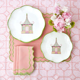 Pink & Green Pagoda Dinner Plate (Set of 4)