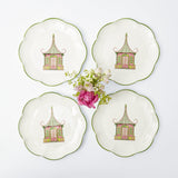 Pink & Green Pagoda Dinner Plate (Set of 4)