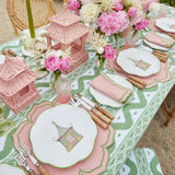 Pink & Green Pagoda Dinner Plate (Set of 4)