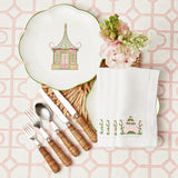 Pink & Green Pagoda Dinner Plate (Set of 4)