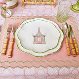 Pink & Green Pagoda Starter Plate (Set of 4)