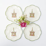 Pink & Green Pagoda Starter Plate (Set of 4)