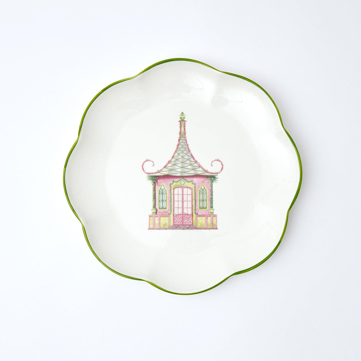 Pink & Green Pagoda Starter Plate (Set of 4)