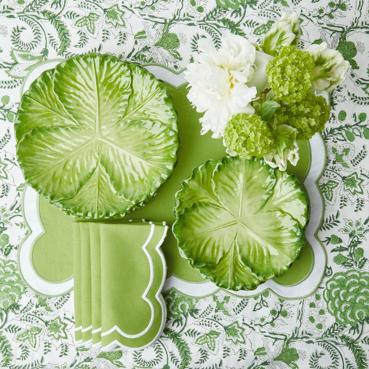 Serena Green Cabbage Dinner Plate (Set of 4)