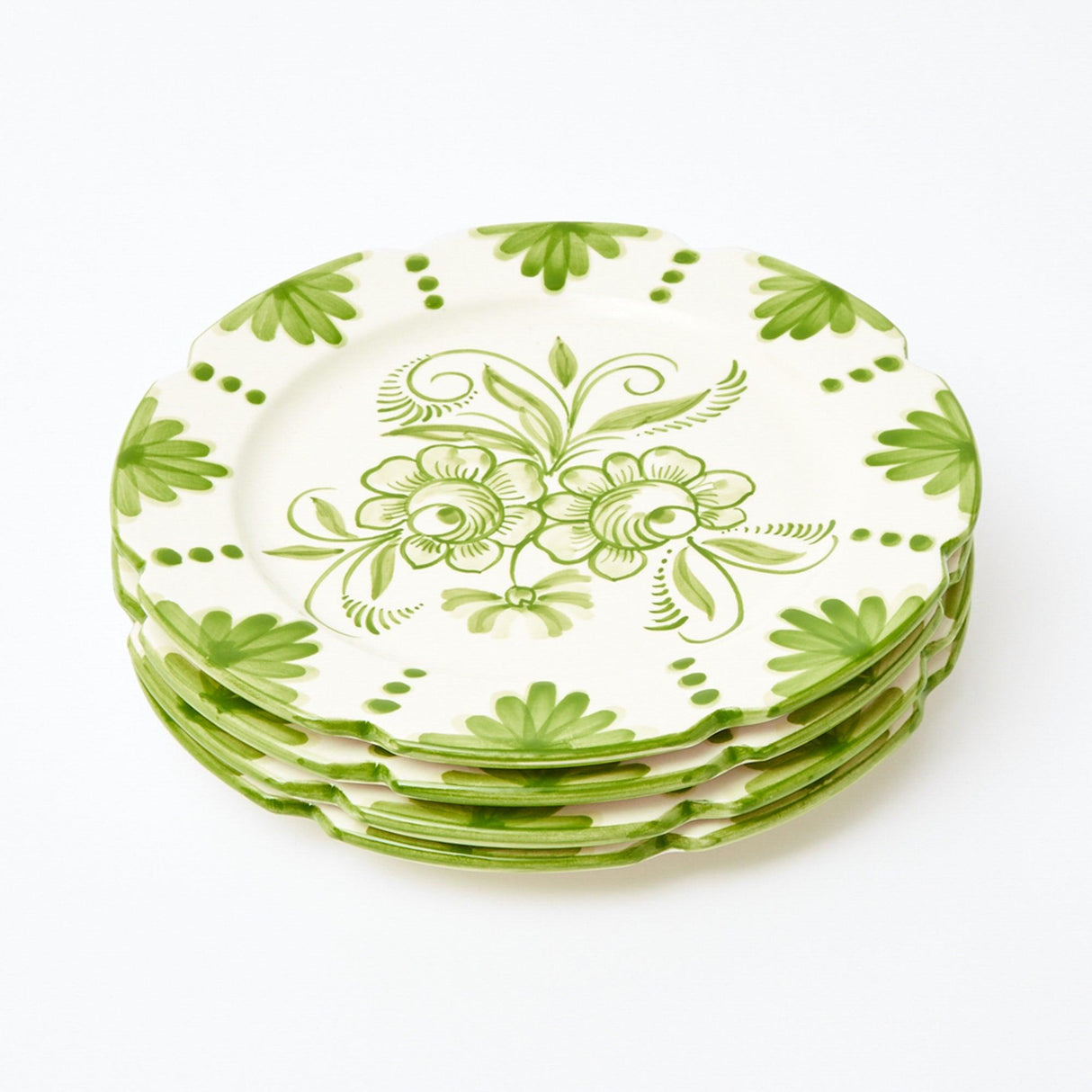 Seville Green Gardênia Dinner & Starter Plates (Set of 8)