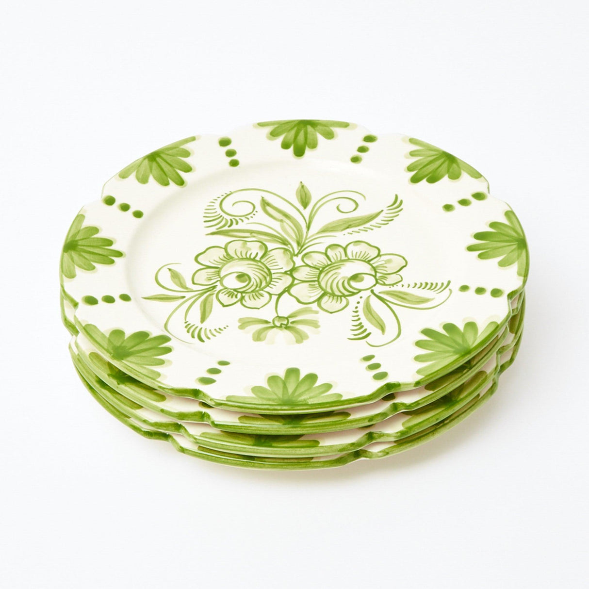 Seville Green Gardênia Dinner Plates (Set of 4)