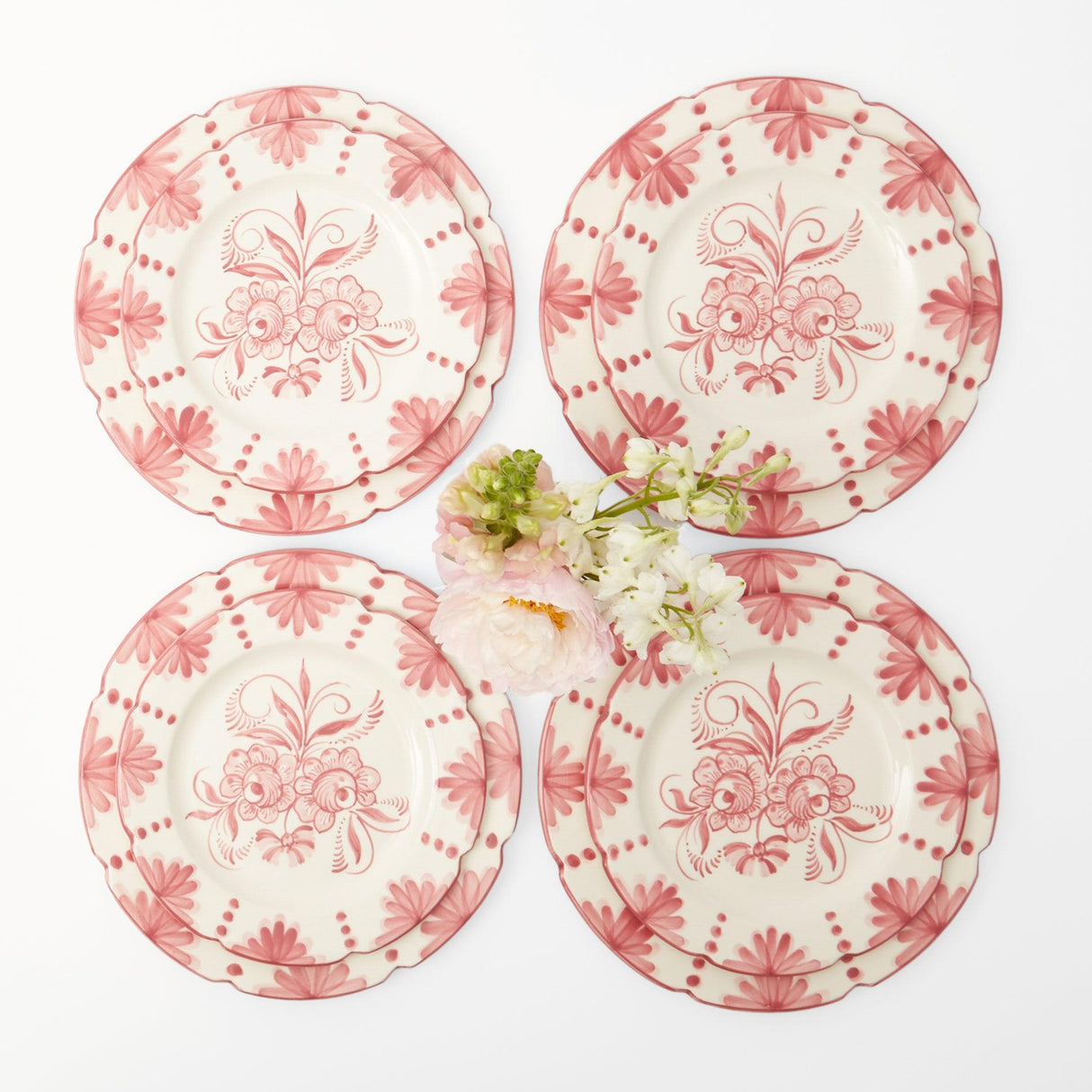 Seville Pink Gardênia Dinner & Starter Plates (Set of 8)