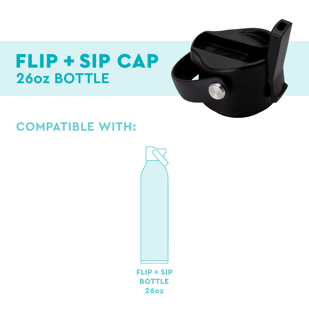 Black Flip + Sip Cap (26oz Bottle)