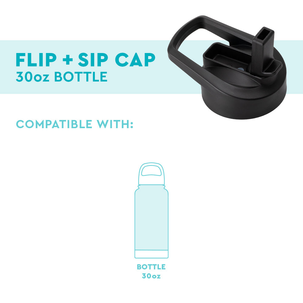 Black Flip + Sip Cap (30oz Bottle)