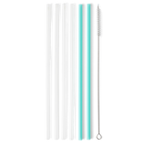 Clear + Aqua Reusable Straw Set