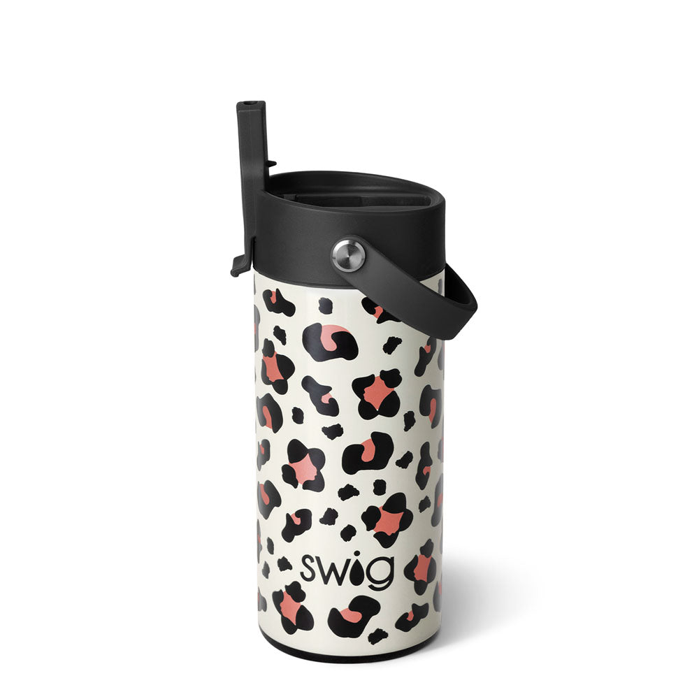 Vaso delgado Luxy Leopard Flip + Sip (12 oz)