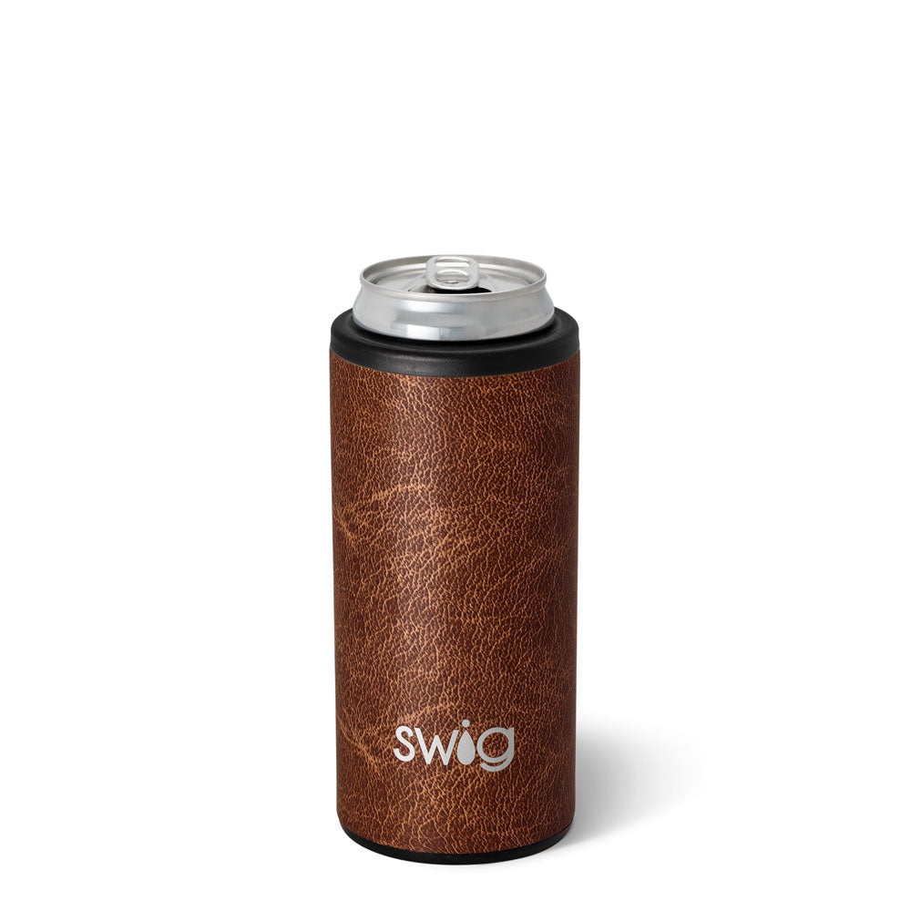 Leather Skinny Can Cooler (12oz)