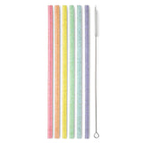 Rainbow Glitter Reusable Straw Set