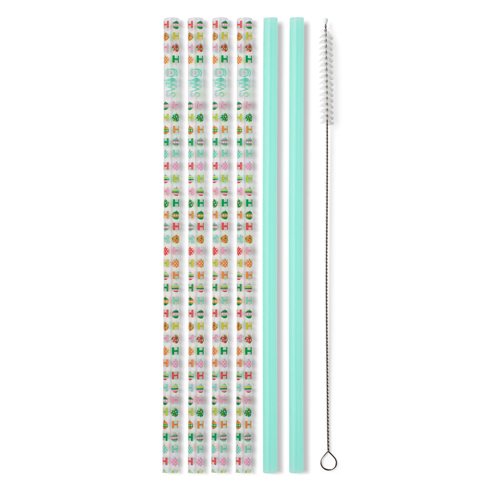 HoHoHo + Mint Reusable Straw Set