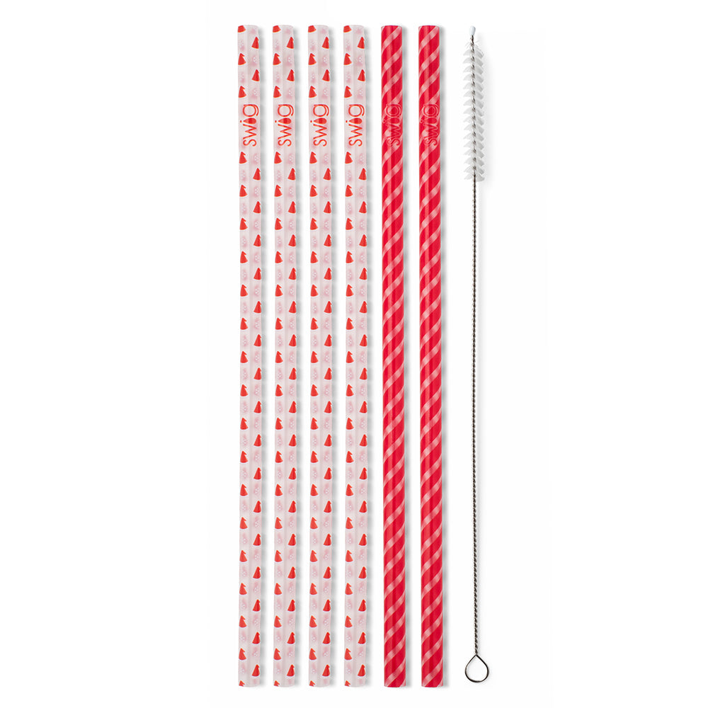 Santa Baby + Candy Cane Reusable Straw Set