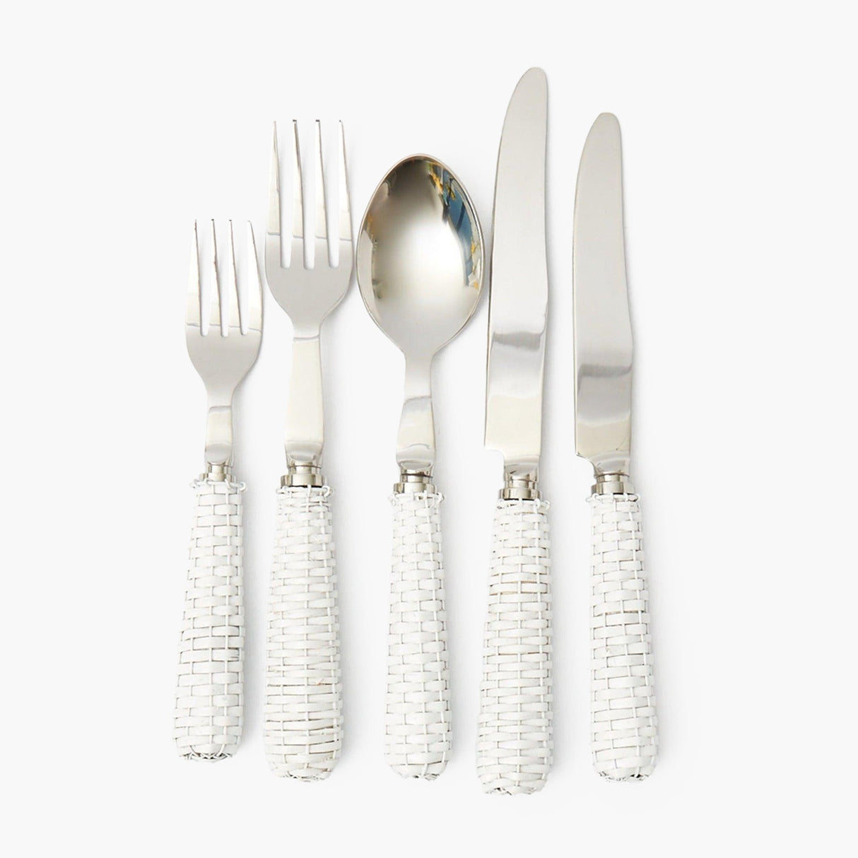 White Rattan Cutlery (5 Piece)