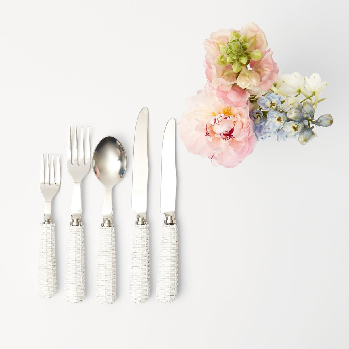 White Rattan Cutlery (5 Piece)